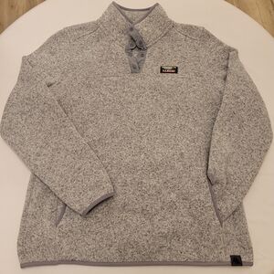 L.L. Bean Women's Pullover Sweater Fleece|Heathered Grey|Large
